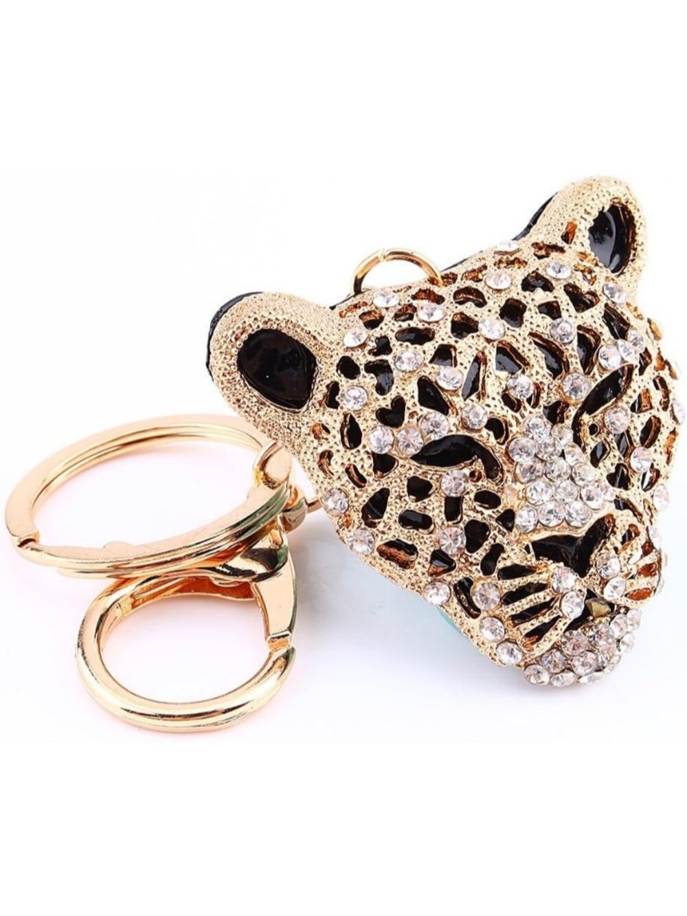 Animal Gold Rhinestone Purse Bag Key Ring Chain Charm Pendant Bling Keychain